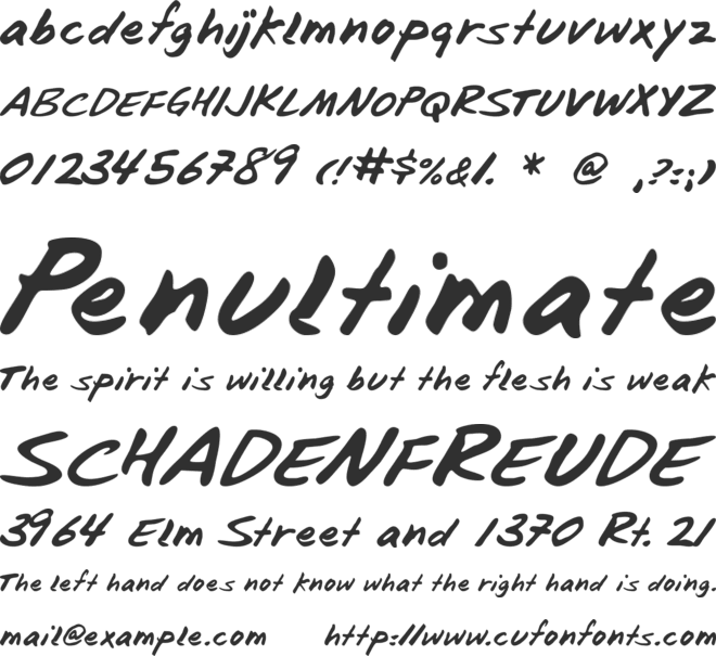 Blunter font preview