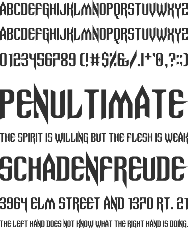 Spinebiting font preview