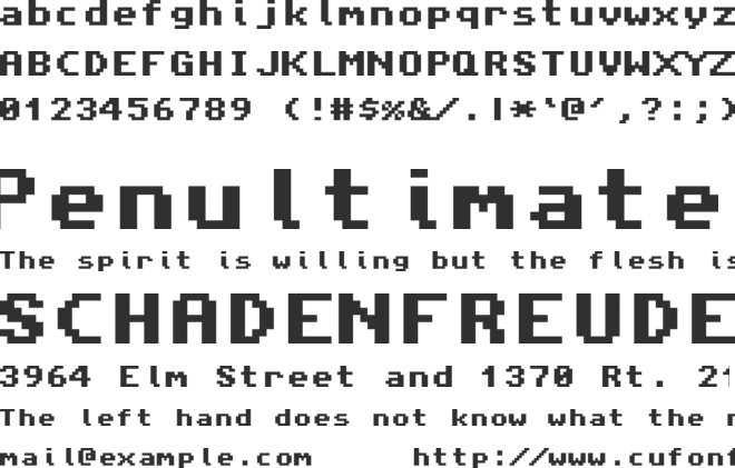 Amiga Forever font preview