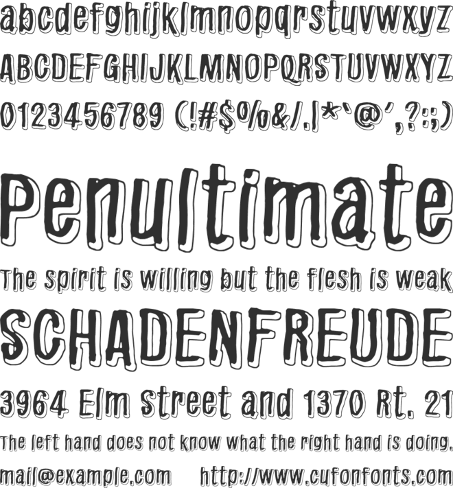 Redhair font preview