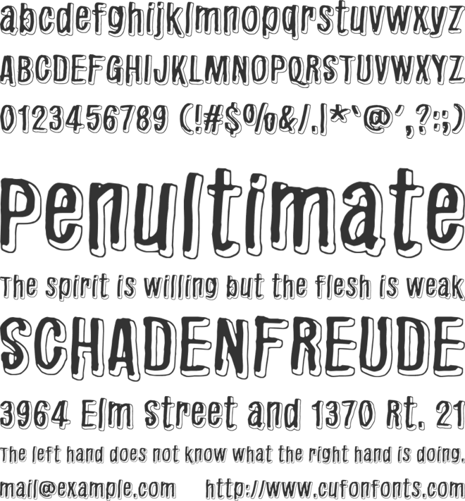 Redhair font preview