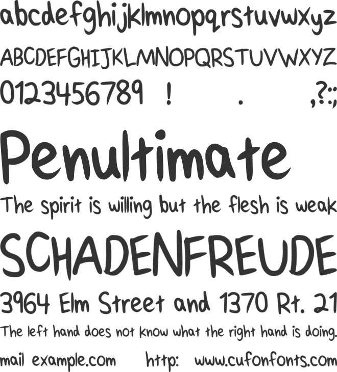 Brendohand font preview