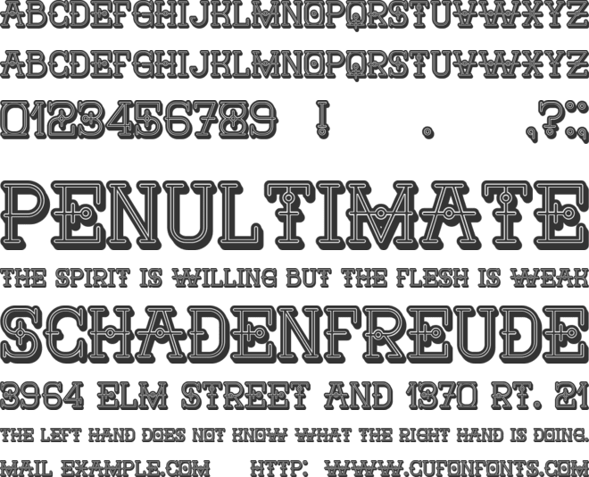 Nautica 3D font preview