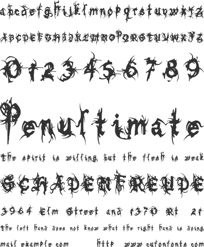 Bolt Cutter Nasty font preview