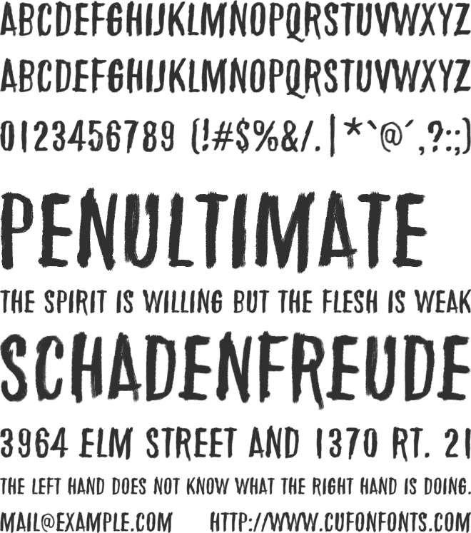 March of the pigs font preview