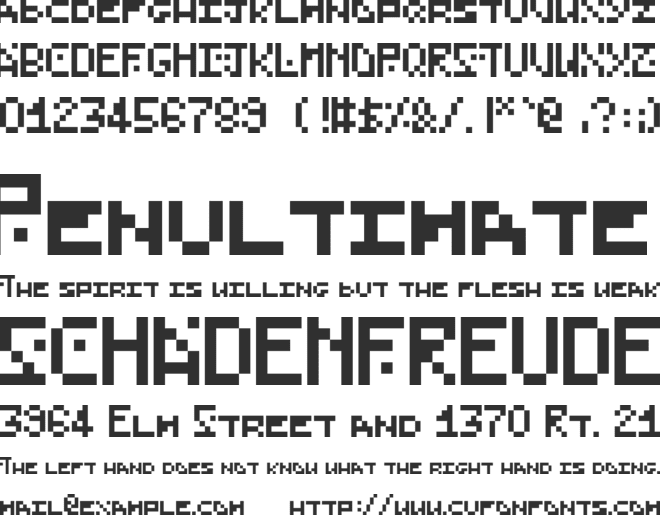 RetroBoundmini font preview