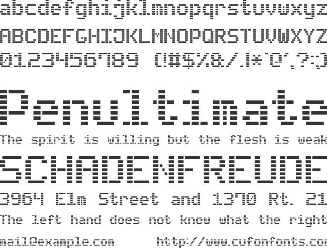 Dash Digital-7 font preview
