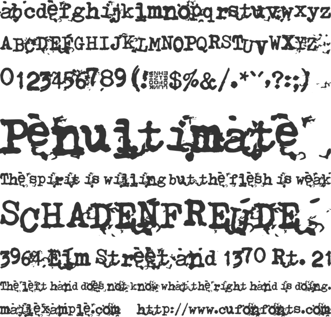 Typistys DIRT font preview