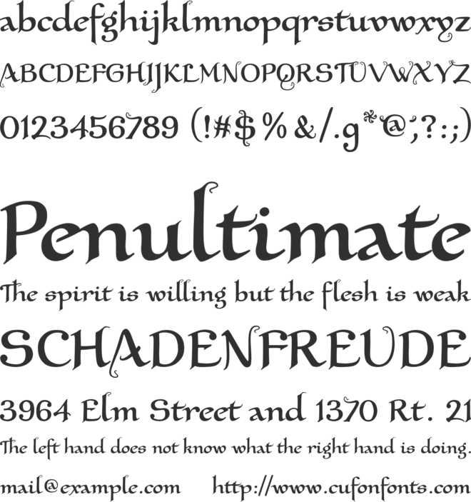 XalTerion font preview