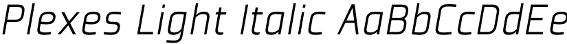 Plexes Light Italic font