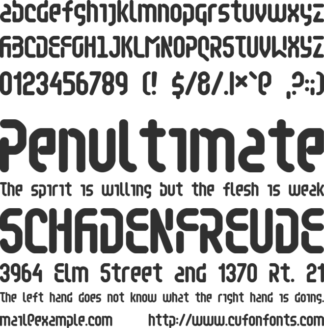Retaliator font preview