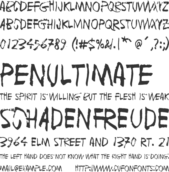 Fuga de cerebros font preview