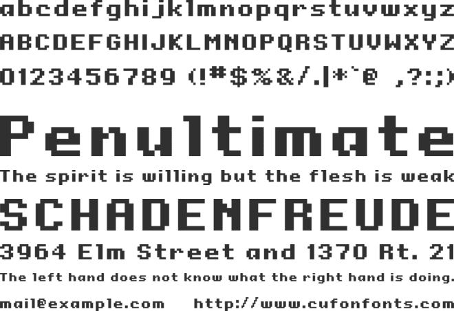 Onesize font preview