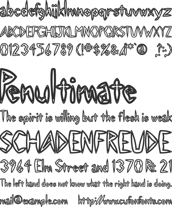 Slightly Hollow font preview