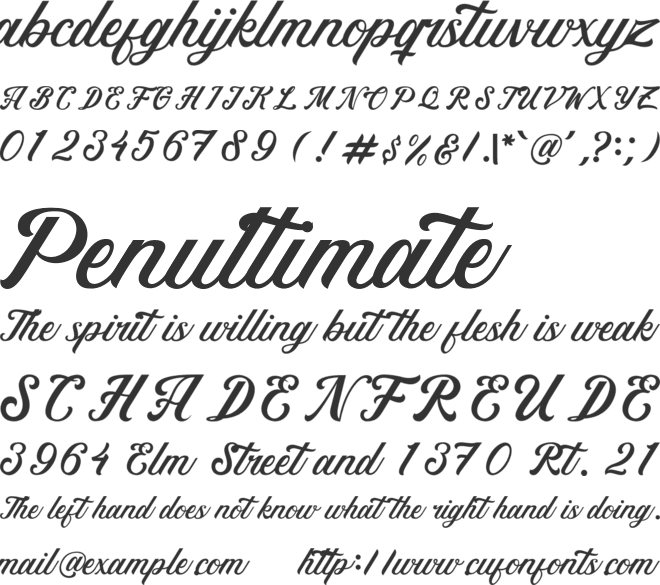 Higelak font preview