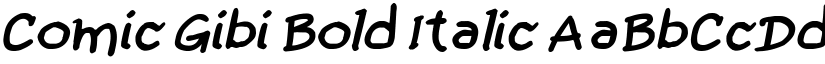 Comic Gibi Bold Italic font