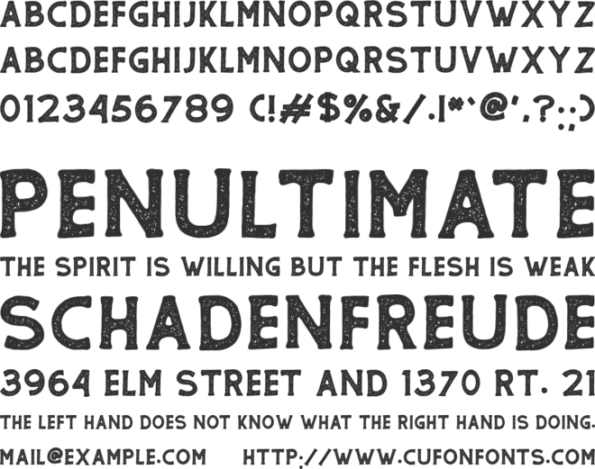 THE GRENHIL Rough font preview