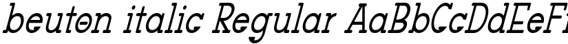 beuton italic Regular font
