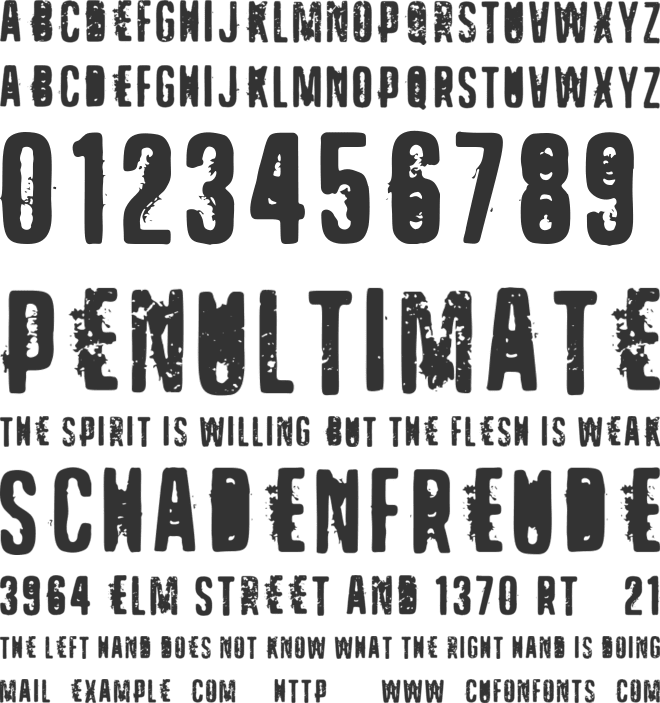 VTKS CRIMINAL 75 font preview