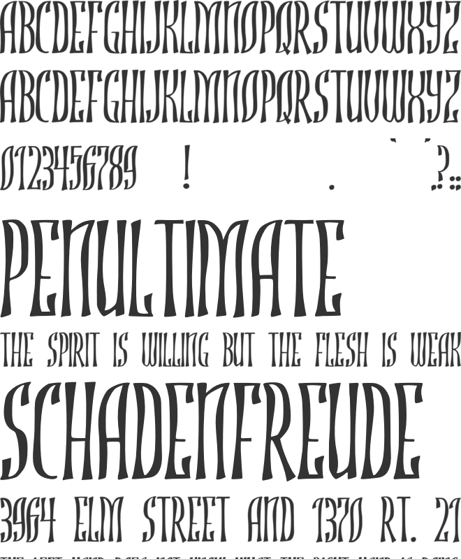 JMH ROJO font preview