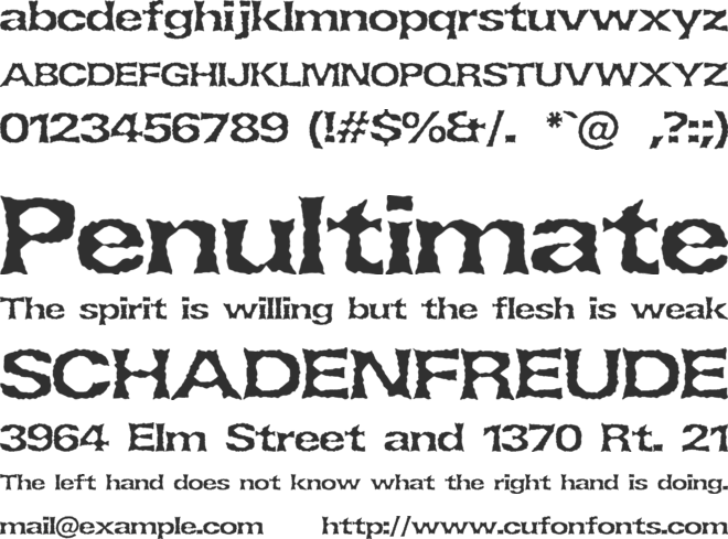 Lethargic (BRK) font preview