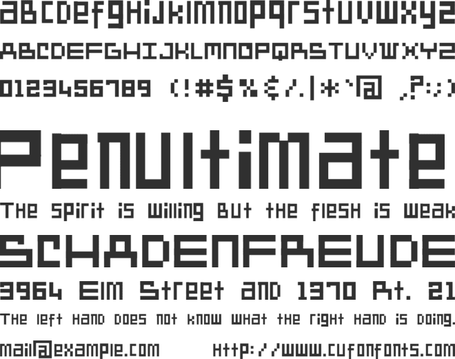 SD Another Dimension font preview