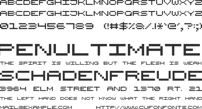 Wide Pixel-7 font preview