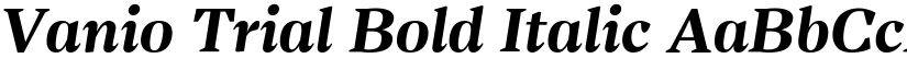 Vanio Trial Bold Italic font