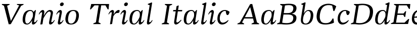 Vanio Trial Italic font
