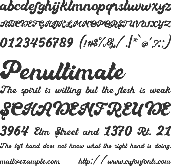 Suthen font preview