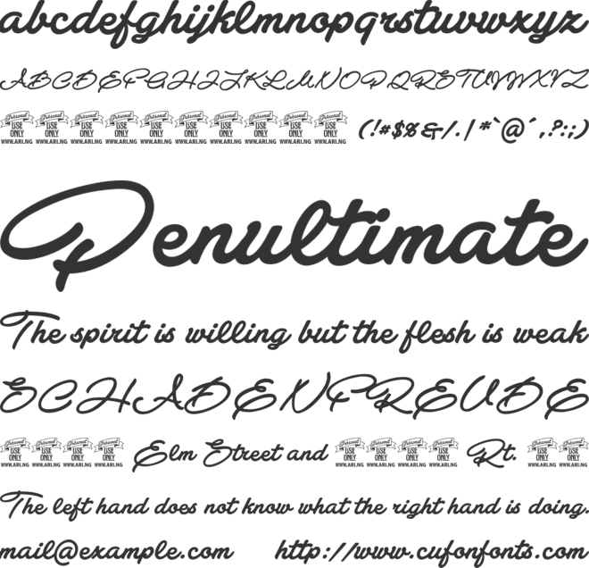 Atelas Personal Use Only font preview