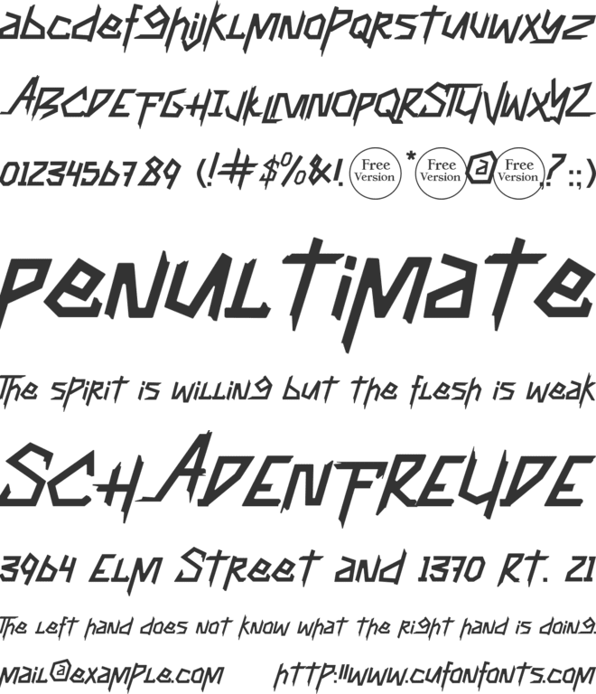 Bieksa Free Trial font preview