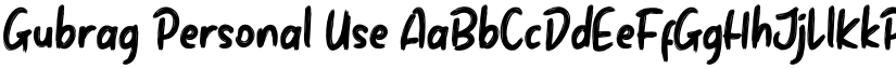 Gubrag Personal Use font