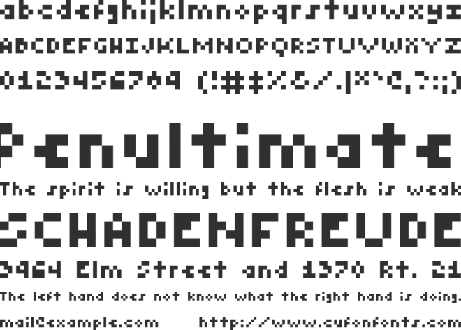 Tiny font preview