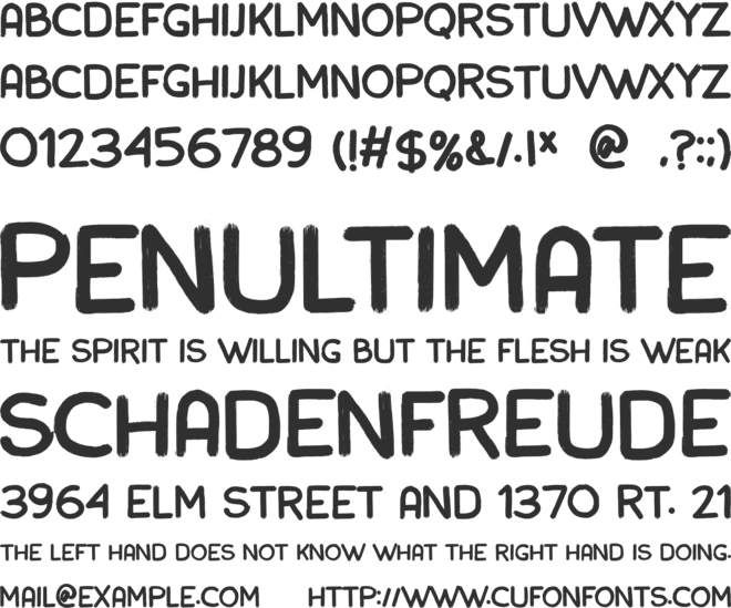 rainday font preview