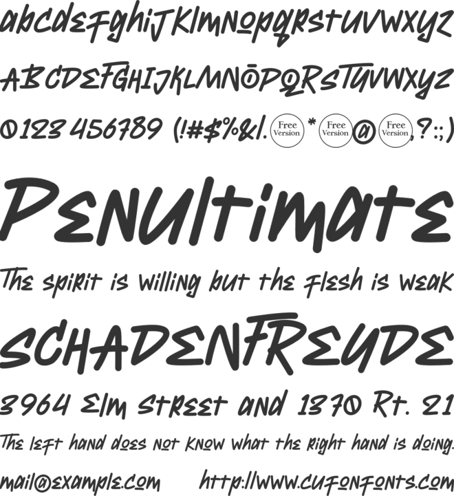 Randhu Free Trial font preview