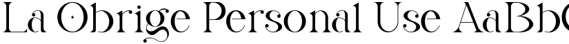 La Obrige Personal Use font
