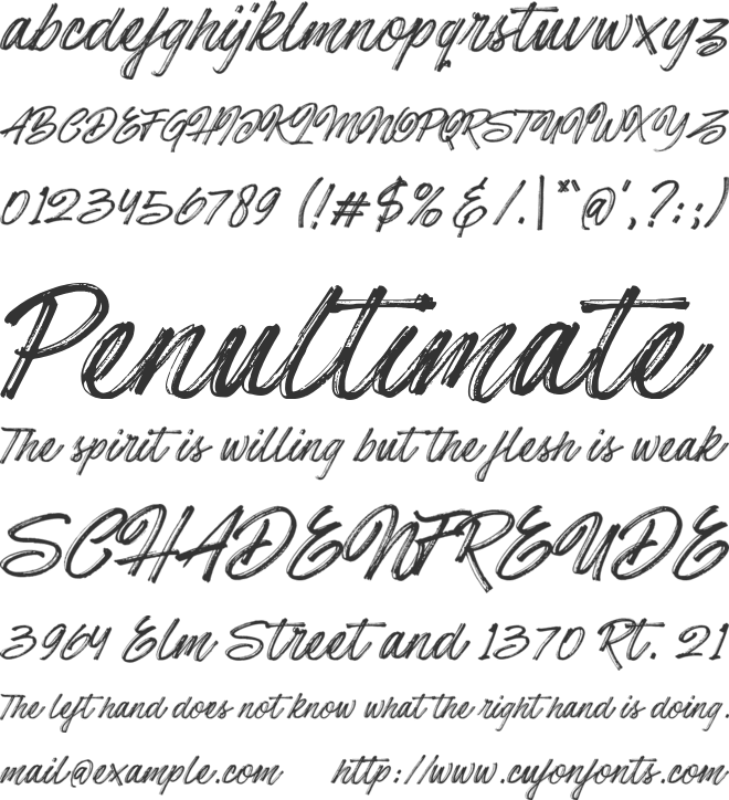 Hotte Brush font preview