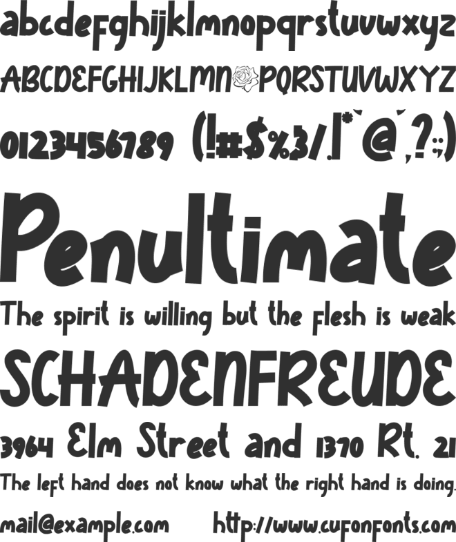 Sunrose font preview
