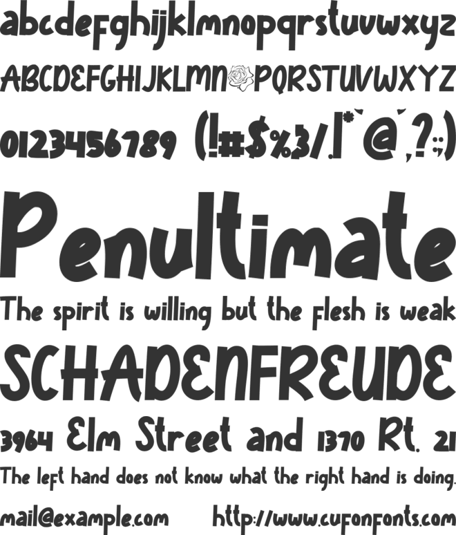 Sunrose font preview