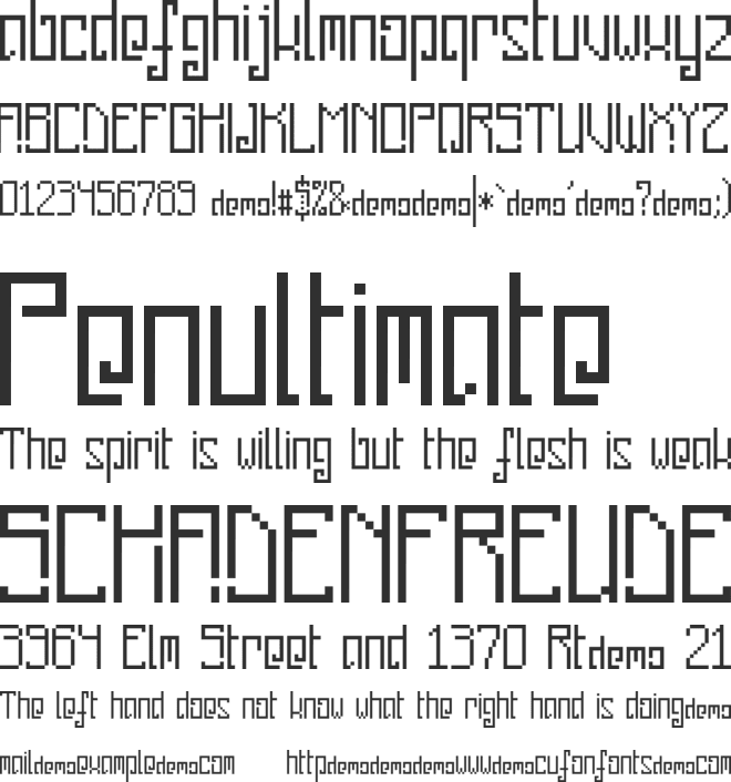 Pixelanky CE DEMO font preview