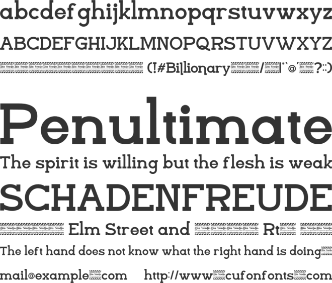 Billionary font preview