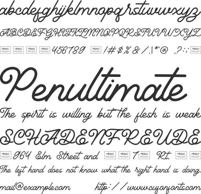 Hunting Script font preview