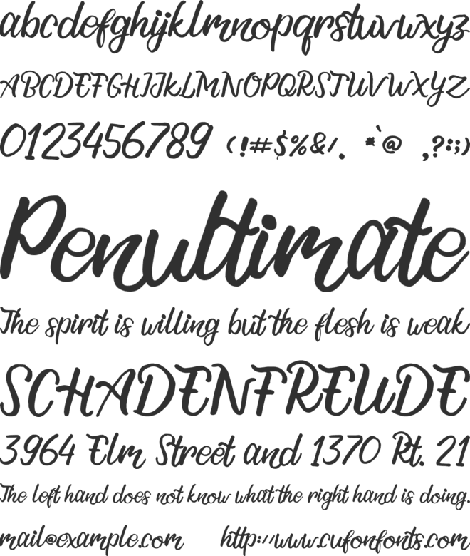 Gardening - personal use font preview