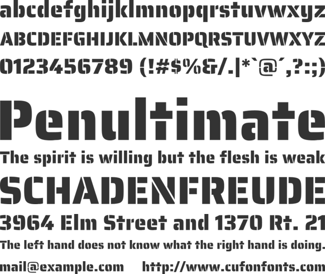 Saira Stencil One font preview