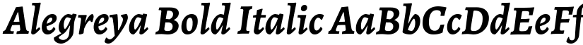 Alegreya Bold Italic font