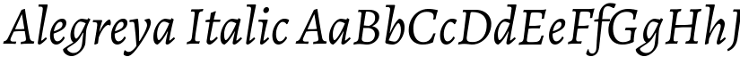 Alegreya Italic font