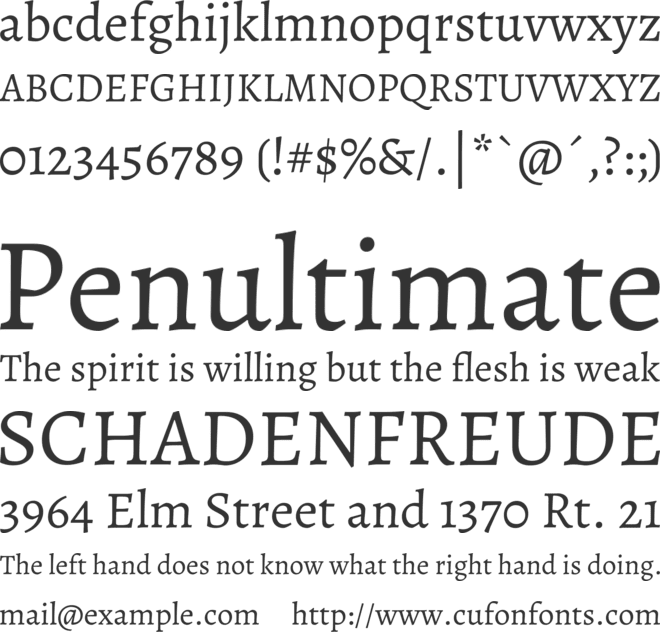 Alegreya font preview