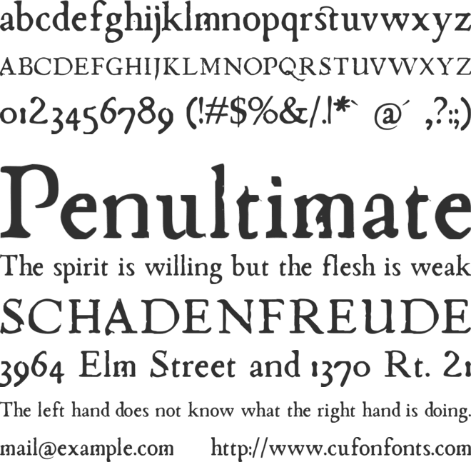 Chapbook font preview
