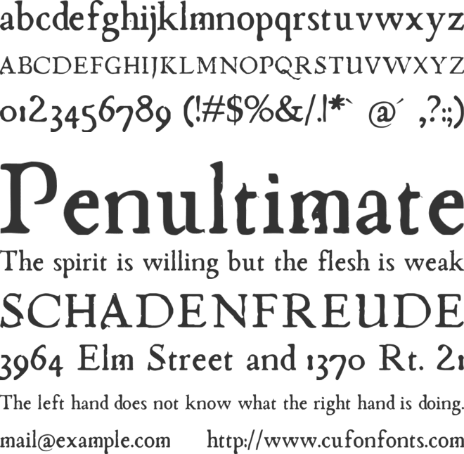 Chapbook font preview